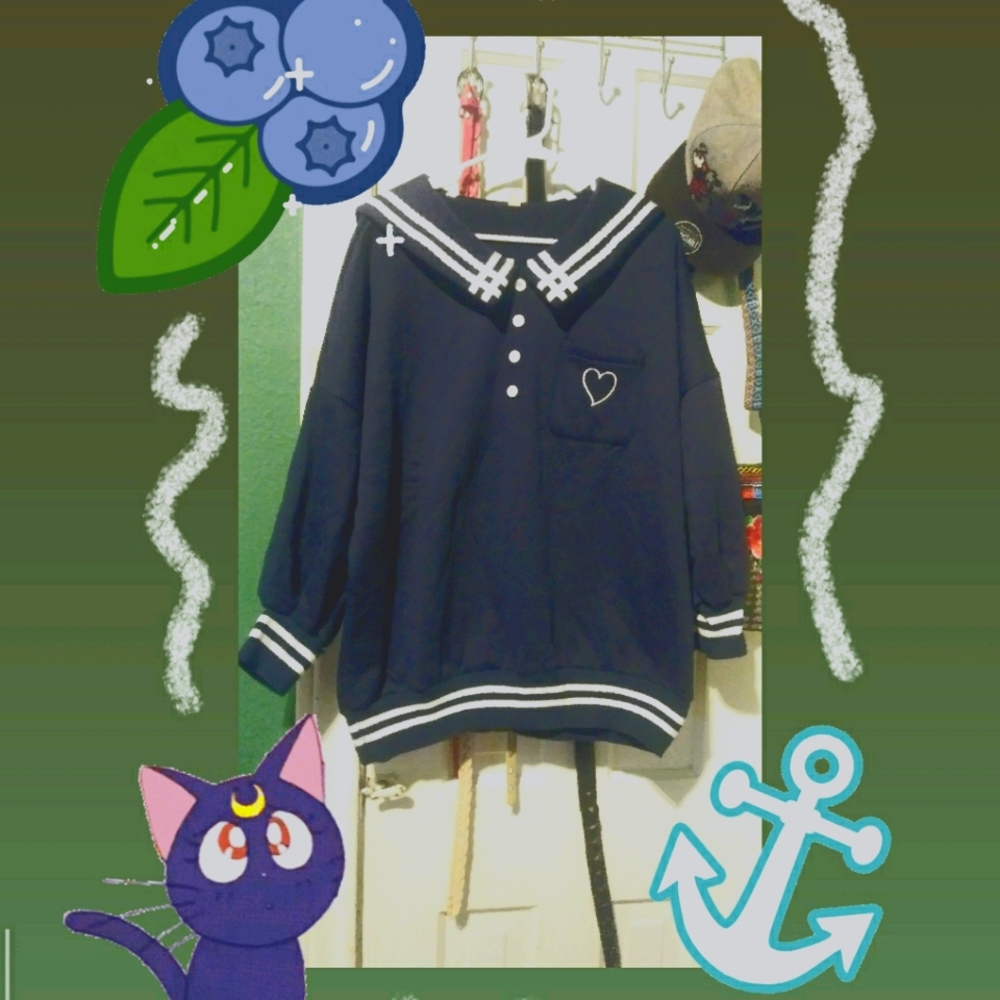 Sailor heart embroidered sweater